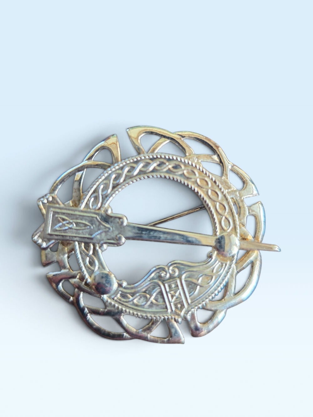Vintage Michael Goldstone Ireland Sterling Silver Tara Penannular Brooch Pin 925